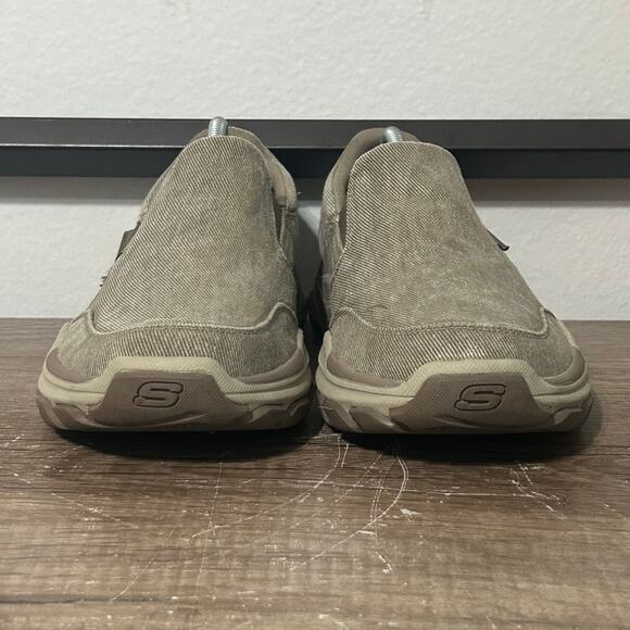 Skechers Relaxed Fit Respected Fallston Men’s Slip-On Shoes Size 10 Taupe - Picture 2 of 8